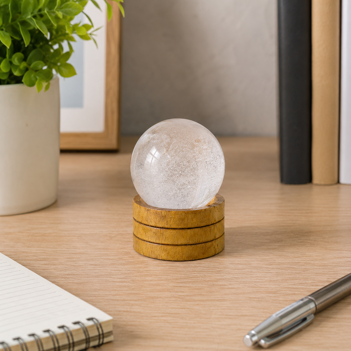 Gemstone Crystal Spheres with Stand