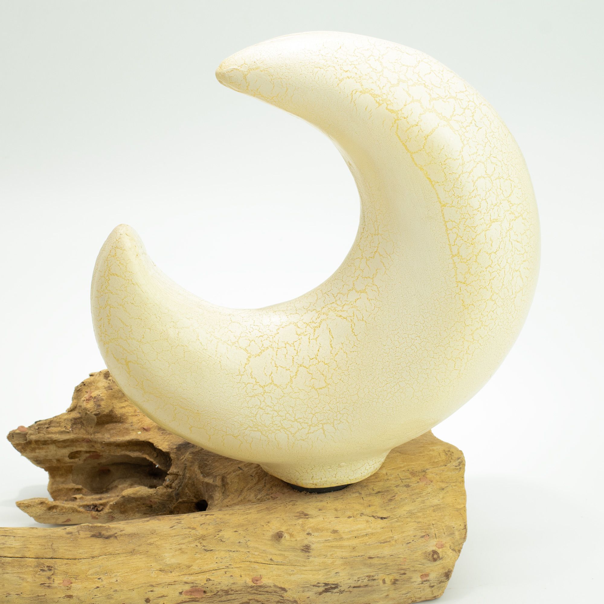 DriftGlow лампа с напукан полумесечен абажур - сив