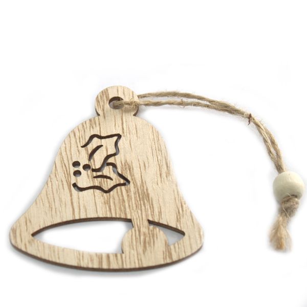 Pack of 3 Christmas Wooden Craft Decoration - Bell