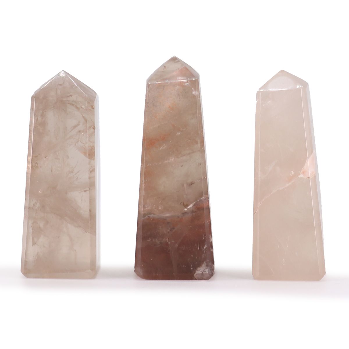 Pontas de obelisco de pedras preciosas com perto de 5 cm - quartzo fumado