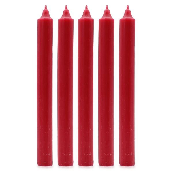 Velas de jantar de cor sólida a granel - vermelho rústico - pacote com 100