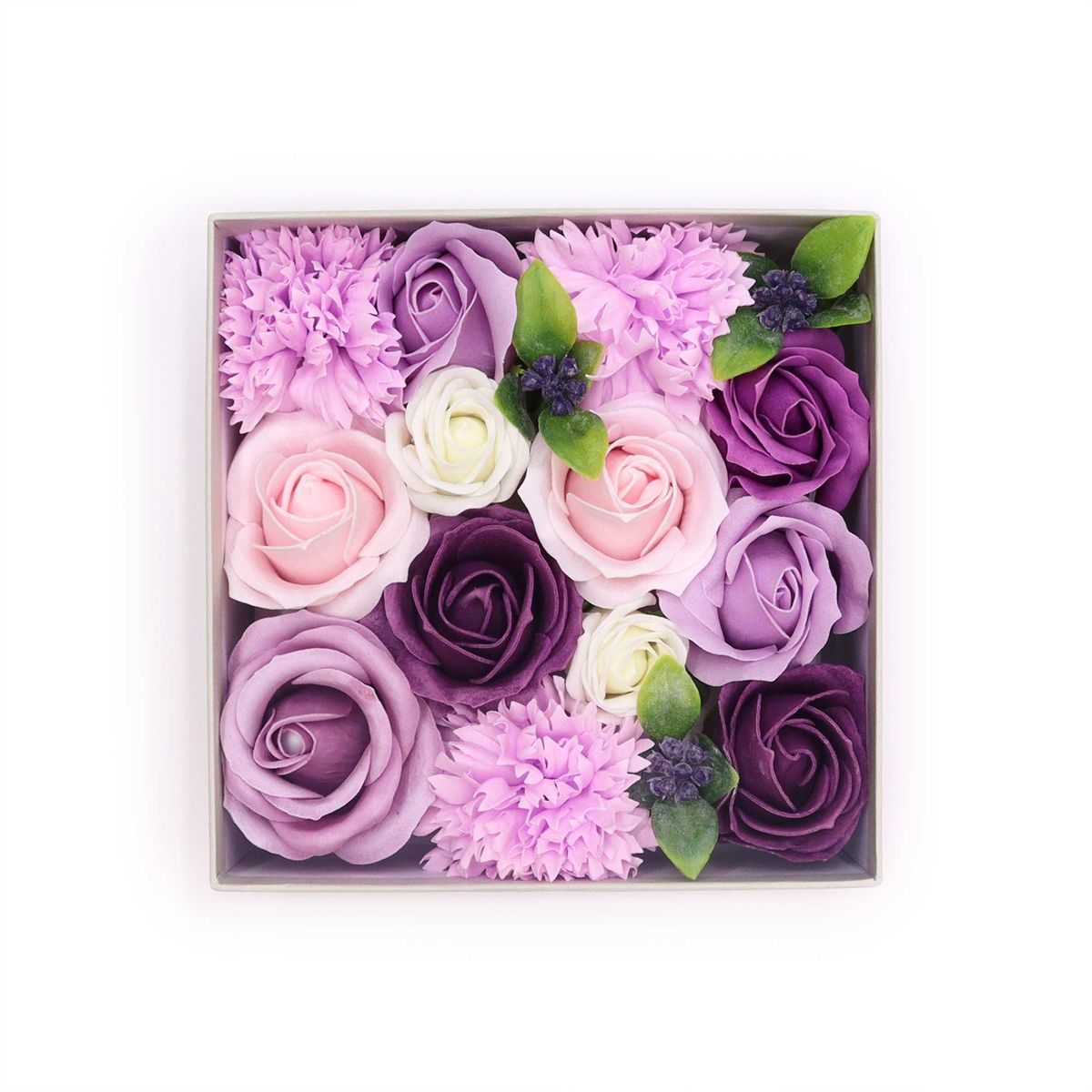 Caixa Quadrada - Rosa Lavanda e Cravo