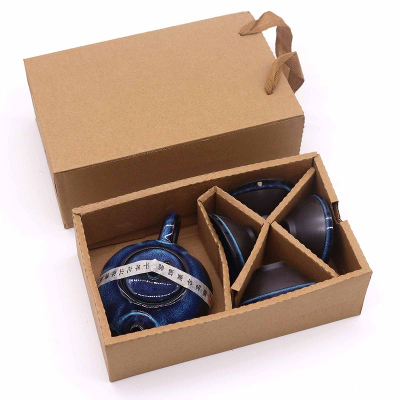 Set Théière Herbal Bleue - Pot & Quatre Tasses