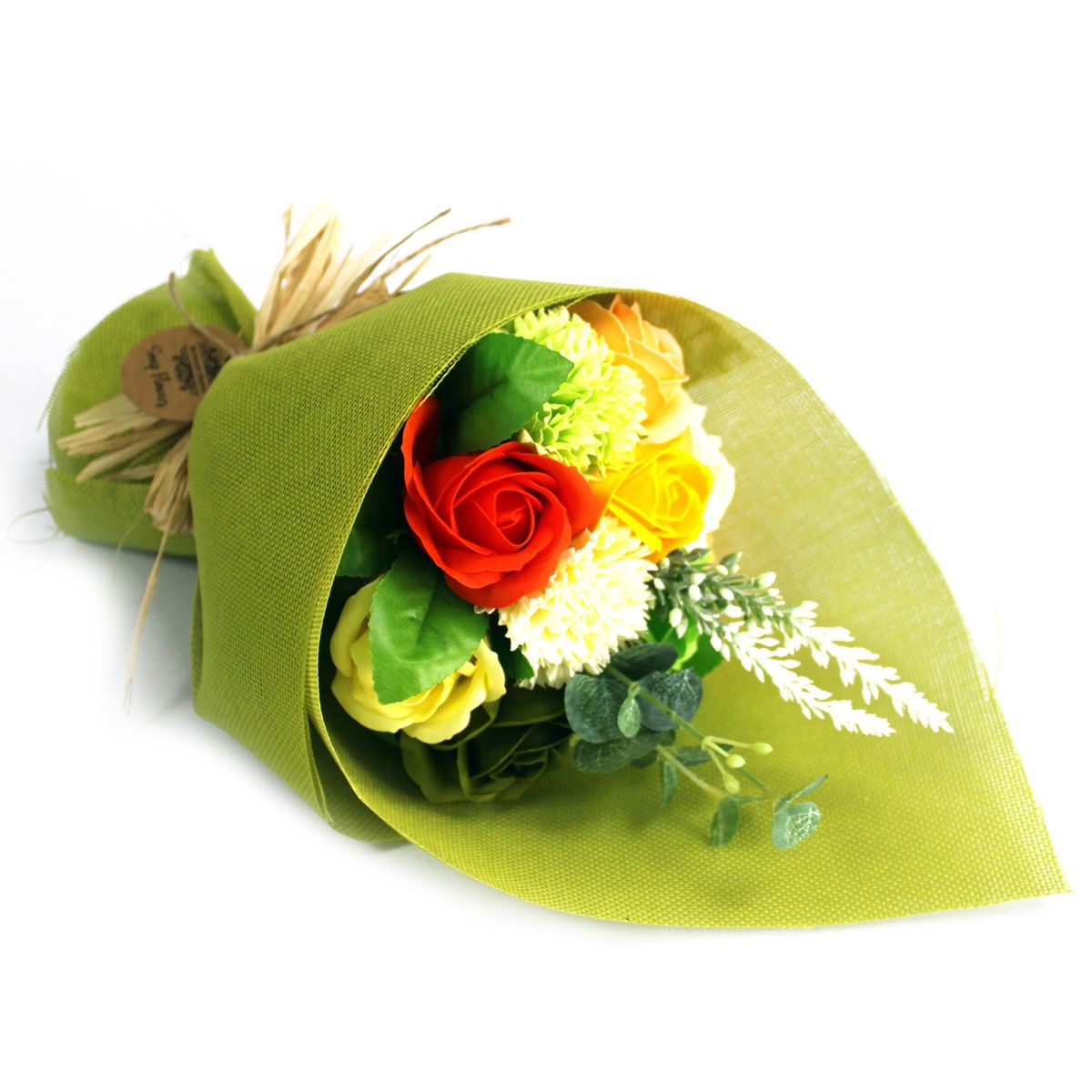 Ramo Flores de Sabão - verde-amarelado