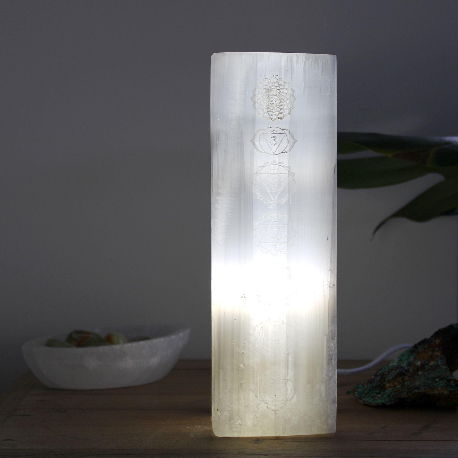 Lampada Selenite 25cm - Chakra
