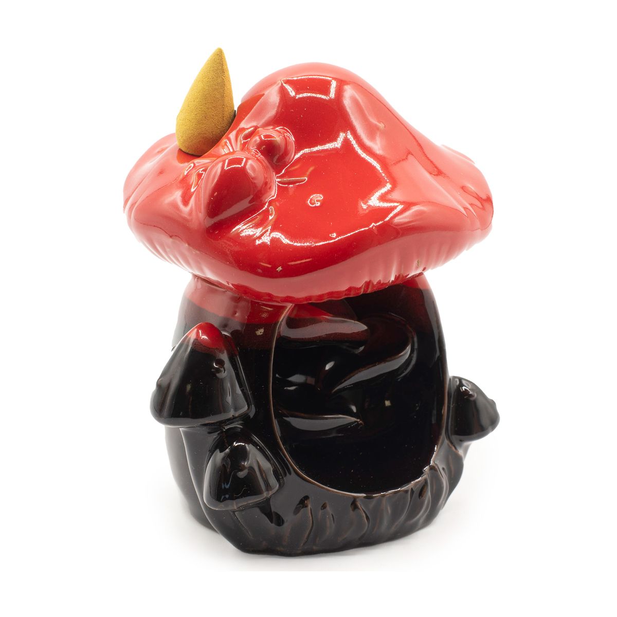 Queimador de incenso de contrafluxo - Cogumelo vermelho grande