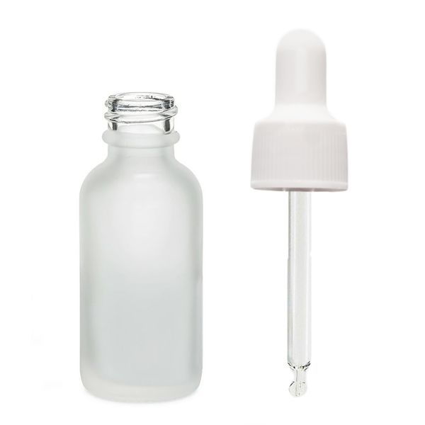 Mat Bijela Staklena Bočica s Bijelom Pipetom 30ml