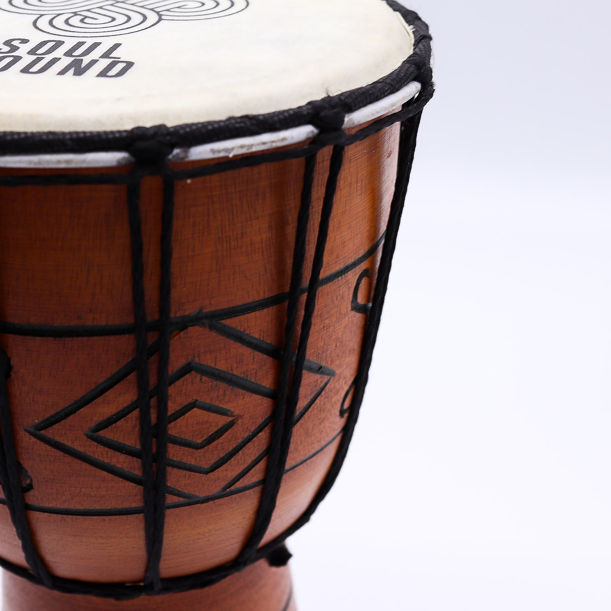 Compact Pro Djembe Drum - 30cm x 15cm - Authentic Rope Tuned Wooden Drum
