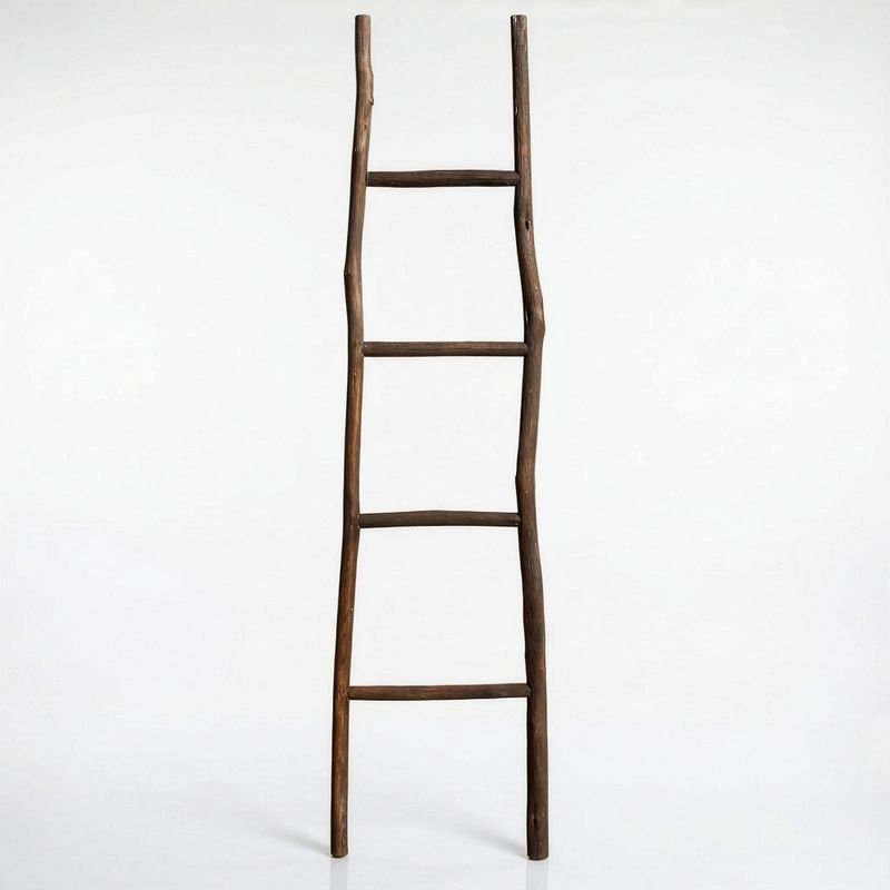 Large Kemu Wood Ladder - 1.5m - Chocolate - Japan Style