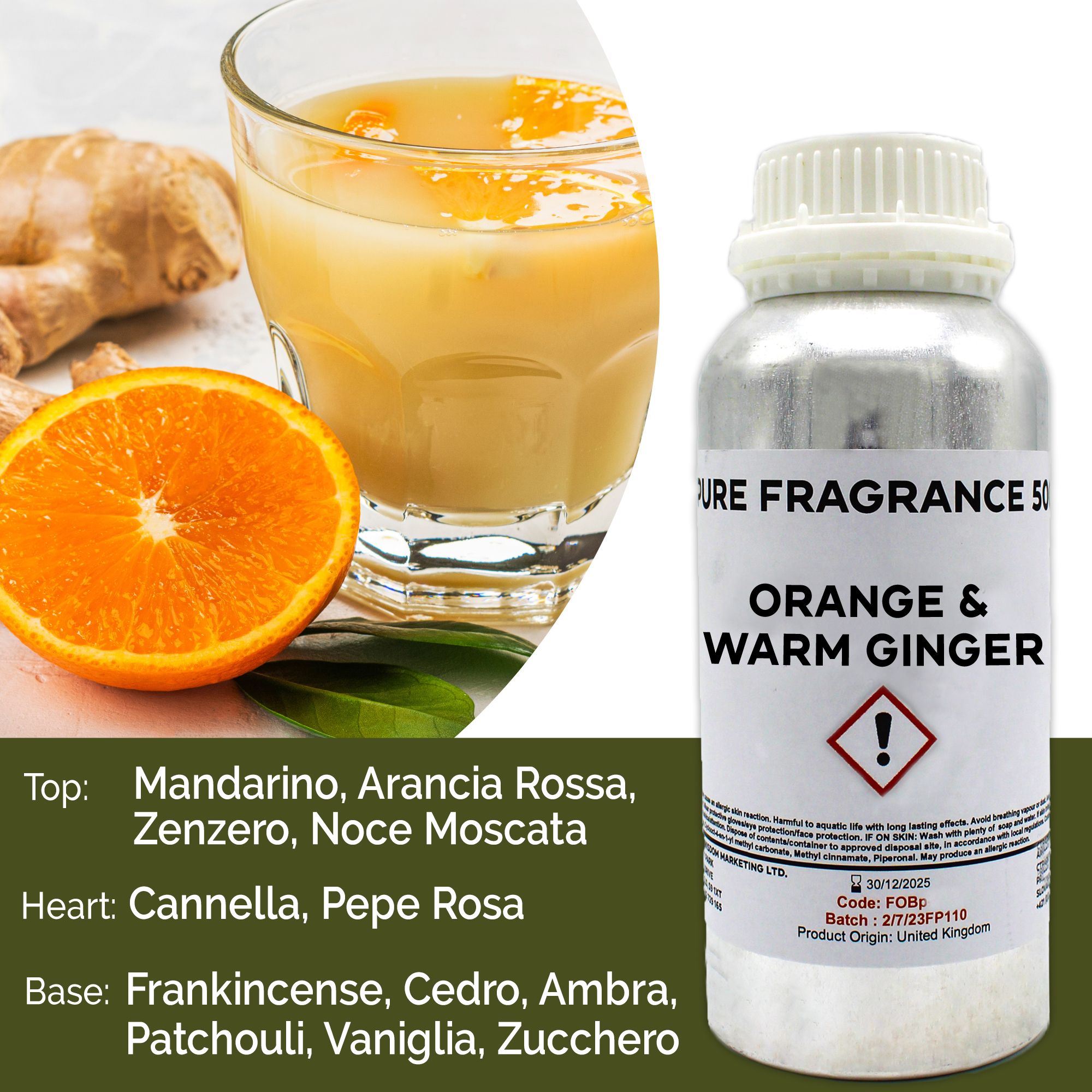 Fragranza Pura 500g - Arancia & Zenzero