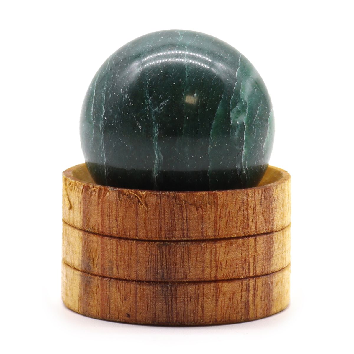 Esfera de cristal de jade indiano de 40 mm com suporte