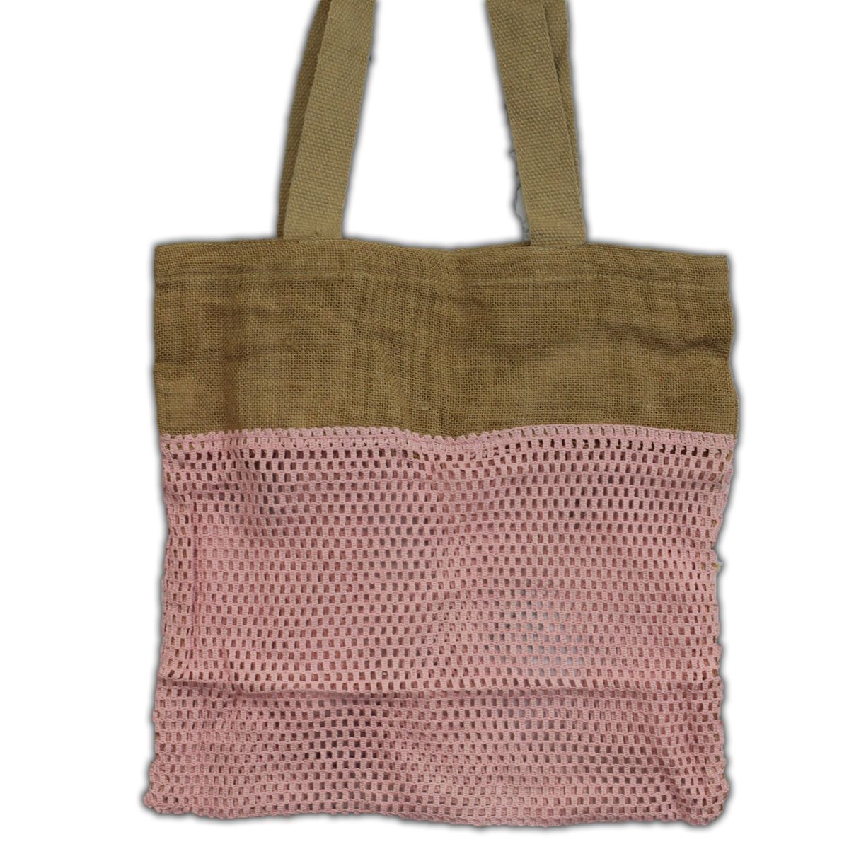 Saco de malha de juta suave pura e algodão - Rosa