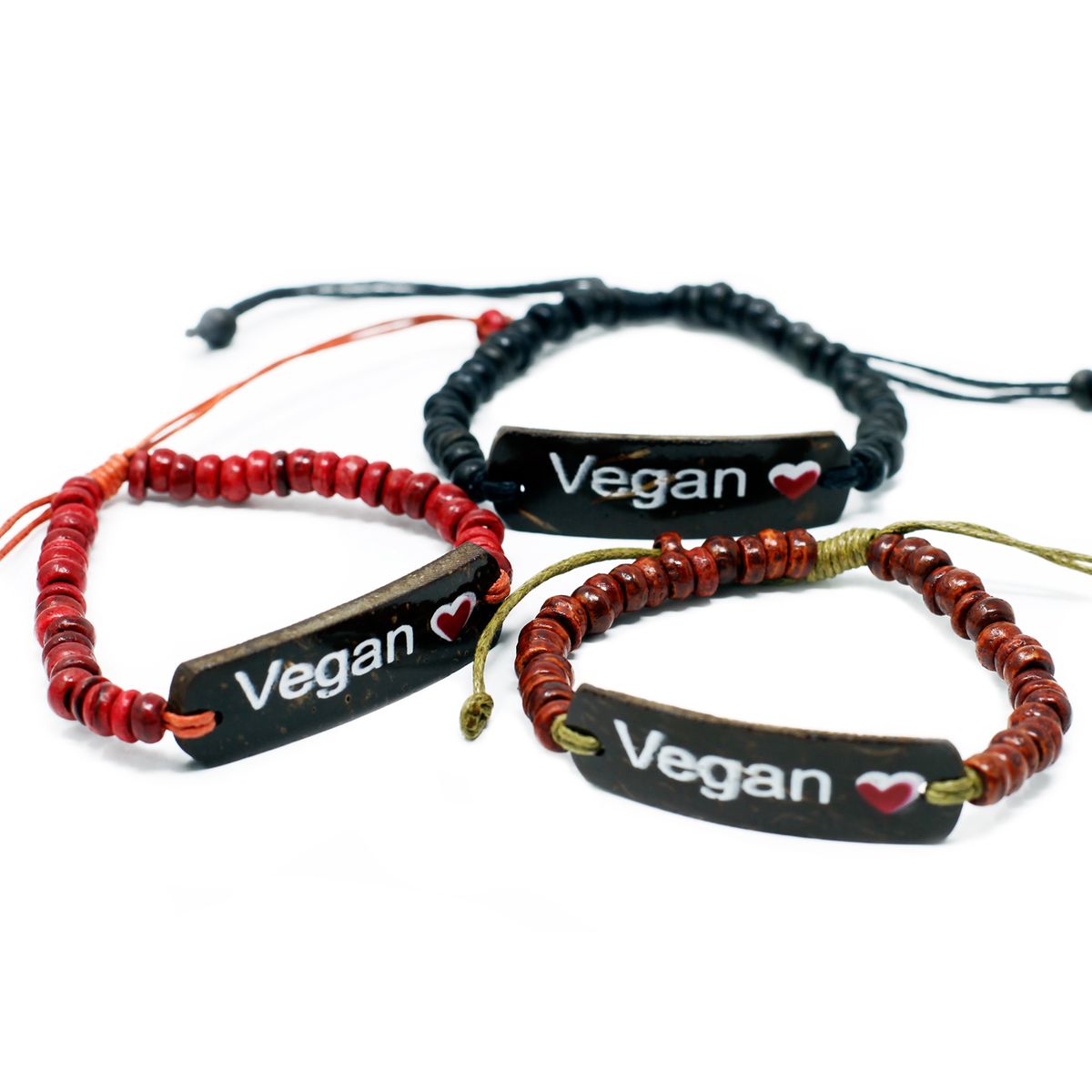 Pulseiras com slogan de coco - veganas