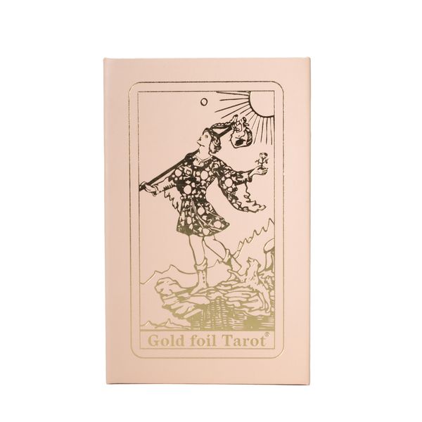 Ensemble de boîtes-cadeaux de cartes de tarot, boîte rose à dorure rubis - livret inclus