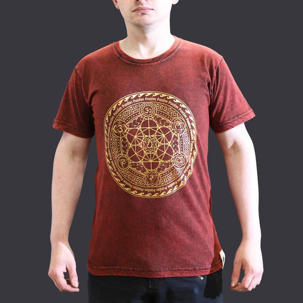 T-shirt Délavé - Chakra - Bourgogne