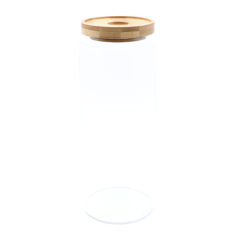 Bocal en Verre Couvercle Bambou - 20cm