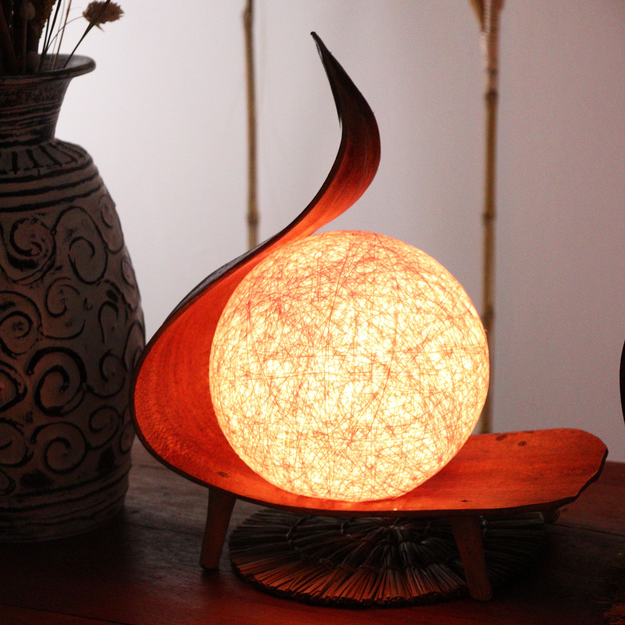 Candeeiro de Coco Natural - Chocolate Torção