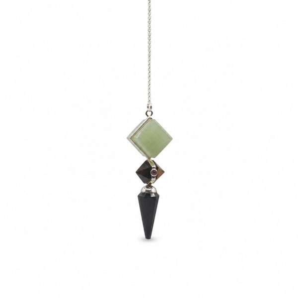 Builder of Realms - Three Piece Pendulum - Black Agate - Green Aventurine - Tiger Eye