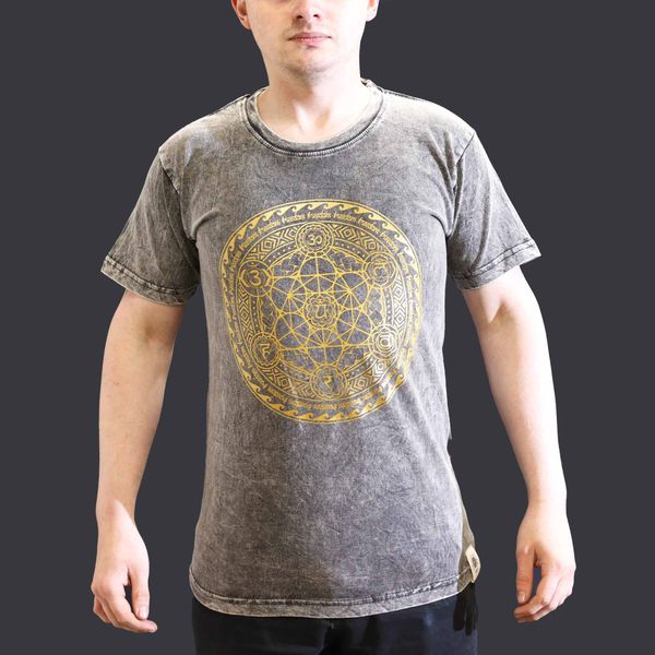 T-shirt Délavé - Chakra - Gris Foncé