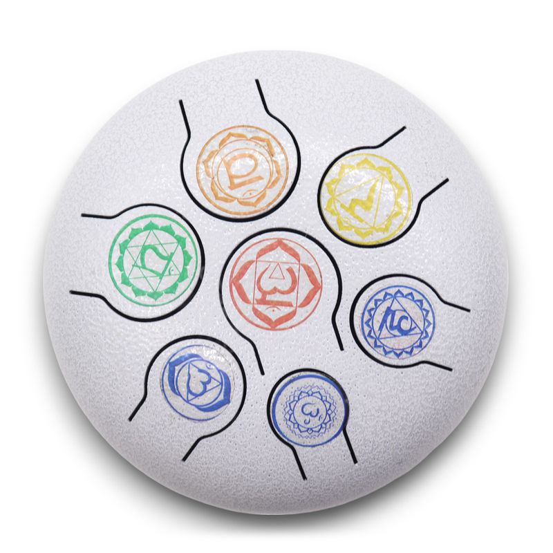 Tambour Tongue Drum en Acier 7 Chakras - 18 cm