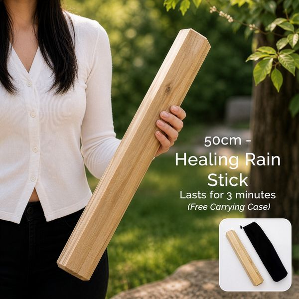 Varita de lluvia curativa de madera Manglid - 50 cm (3 minutos)