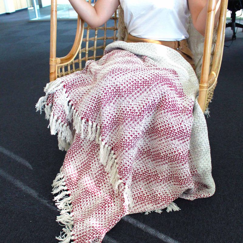 Плед Boho Comfort 125x150 см - Рубіновий Двоколірний