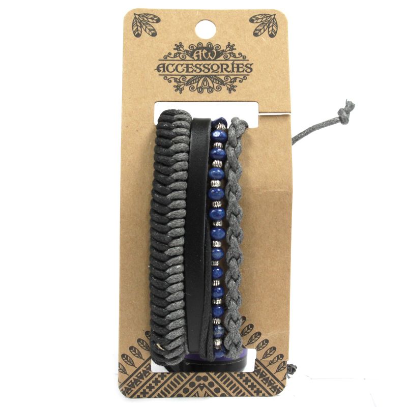 Set de Bracelet pour Homme - Noir (assortis)