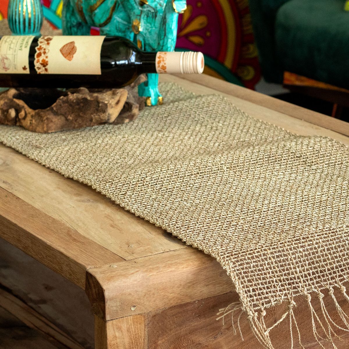Caminho de Mesa em Algodão Natural - 150 cm