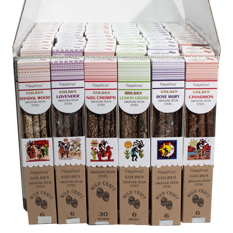 30g Golden Smudging Resin Sticks - Display Set 2