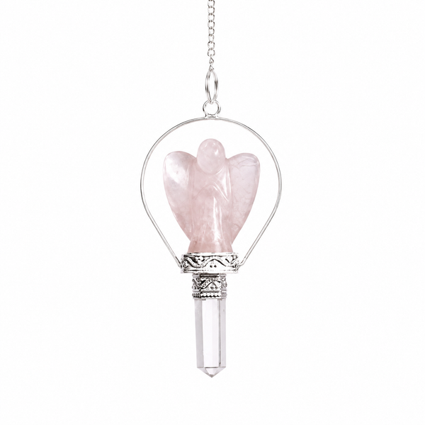 Angel Pendulum with Ring- Rose Quartz