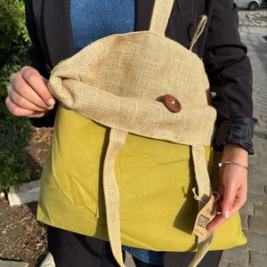 Bolsa Grande Reversible de Yute & Algodón
