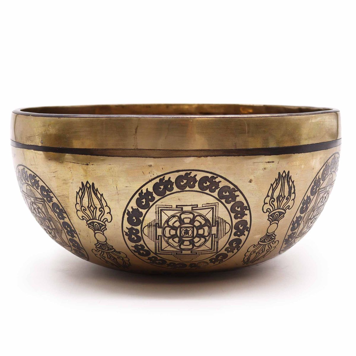Taça Tibetana Curativa Gravada - 21 cm - 5 Budas