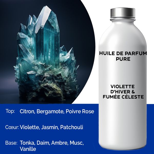 Huile de Parfum Pure 500ml - Violette d'hiver & Fumée céleste