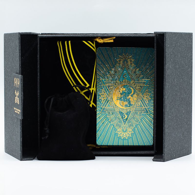 Gold & Turquoise Foil Tarot Card Gift Box Set - with booklet