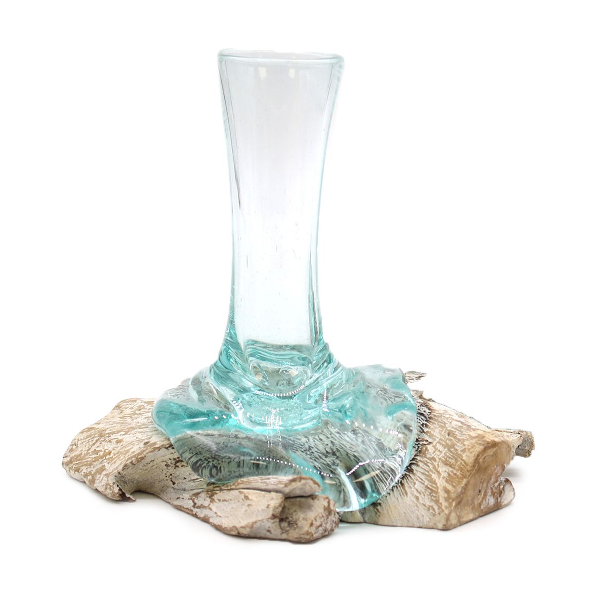 Vidro fundido sobre madeira branqueada - Vaso - Pequeno