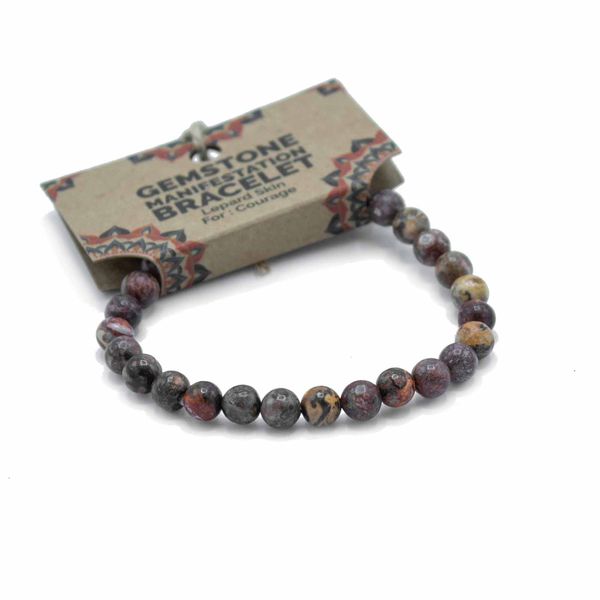 Bracelet de Manifestation en Gemmes - Peau de Léopard - Courage