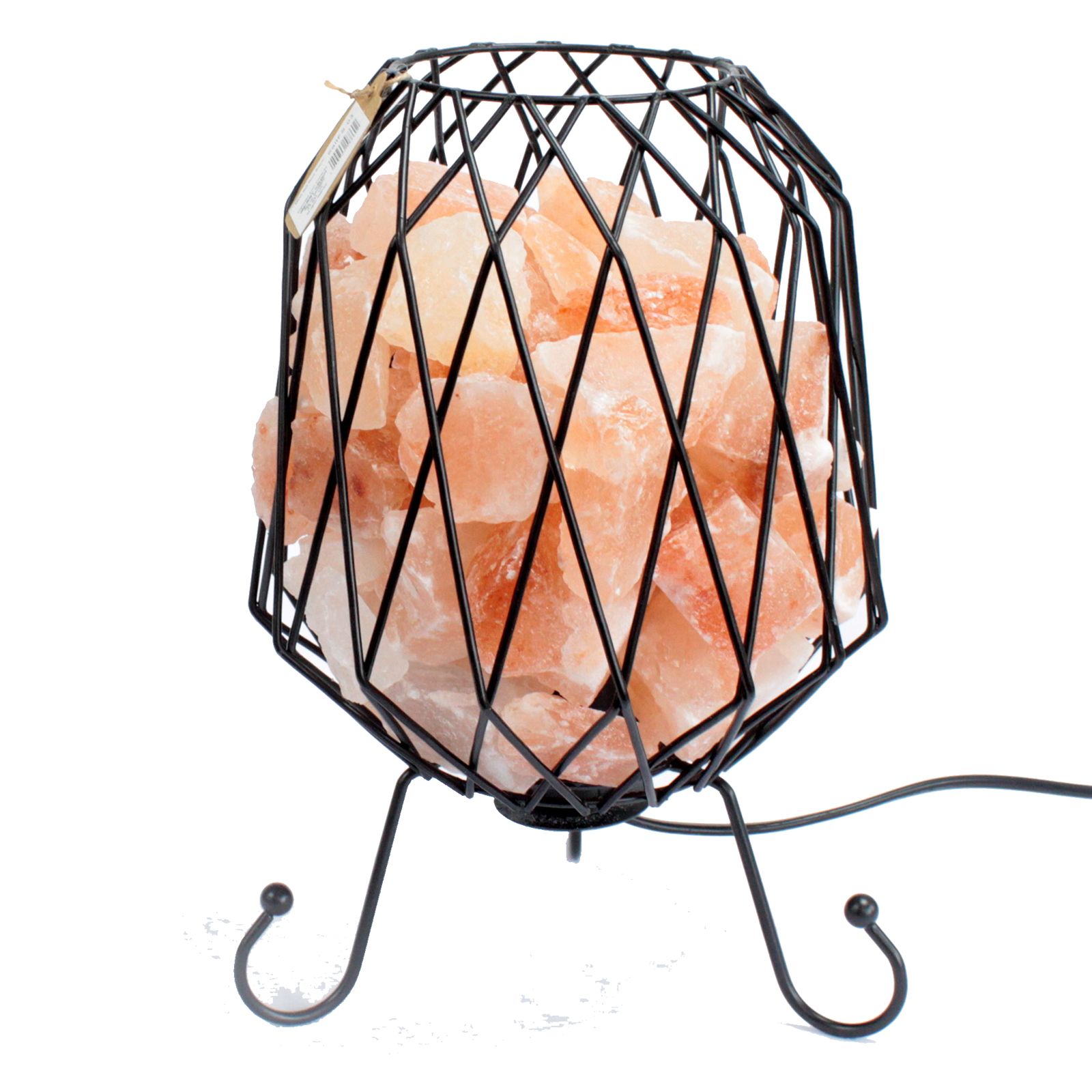 Lampa Solna w Koszyku Metalowym - Różowa