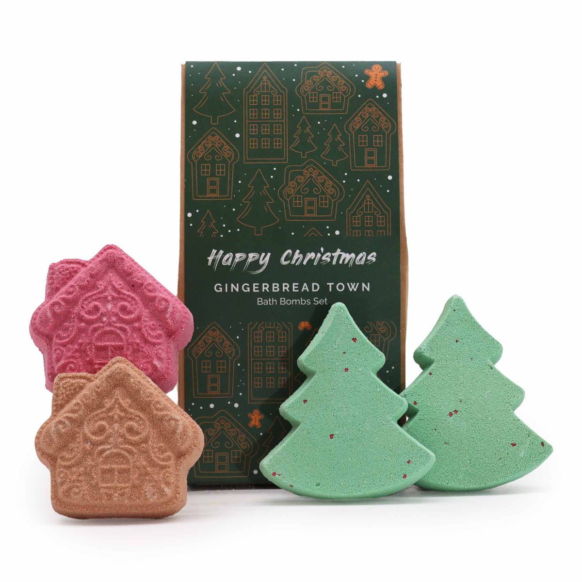 Conjunto de oferta de bombas de banho natalícias Gingerbread Town
