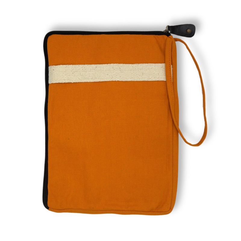 Pochette de voyage pour ordinateur portable en toile - Orange