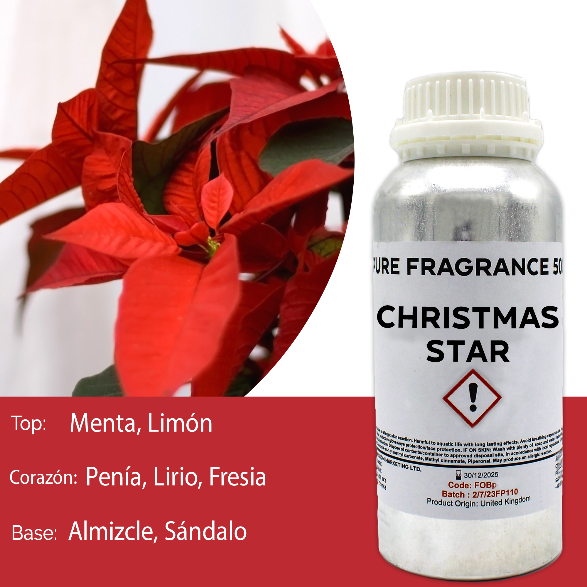 Aceite de Fragancia 500ml  - Estrella de Navidad