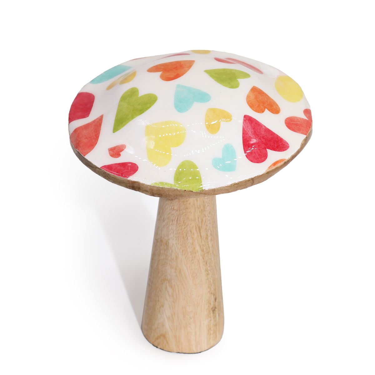 Cogumelo Médio - 15 cm - Corações Pastel