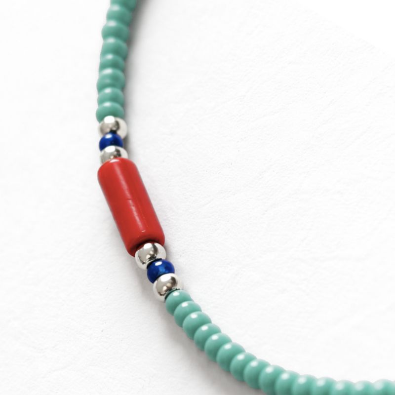 Fine Nepalese Turquoise & Coralite - Lapis Detail Necklace - (42cm)