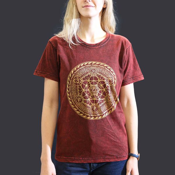 T-shirt Efeito Lavagem - Chakra - Bordô