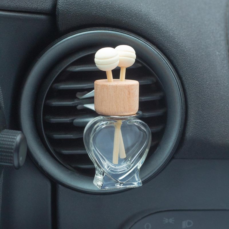 Clear- Car Diffuser Vent Attach Bottles - 8ml - (3 assorted designs x 4)