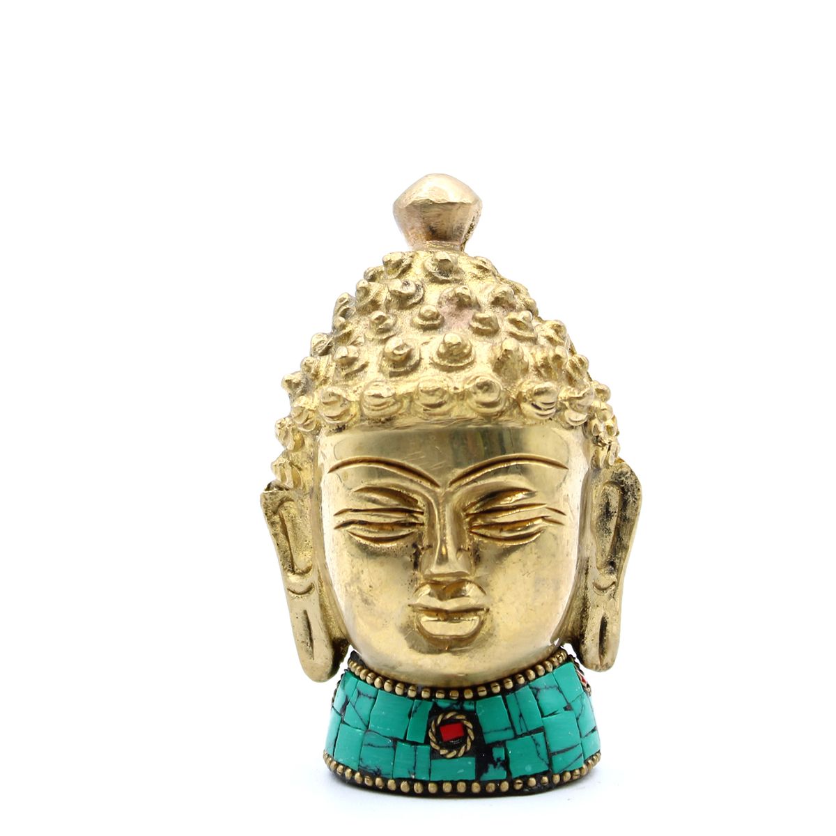 Estatua de Buda em latão - Cabeça média - 8 cm