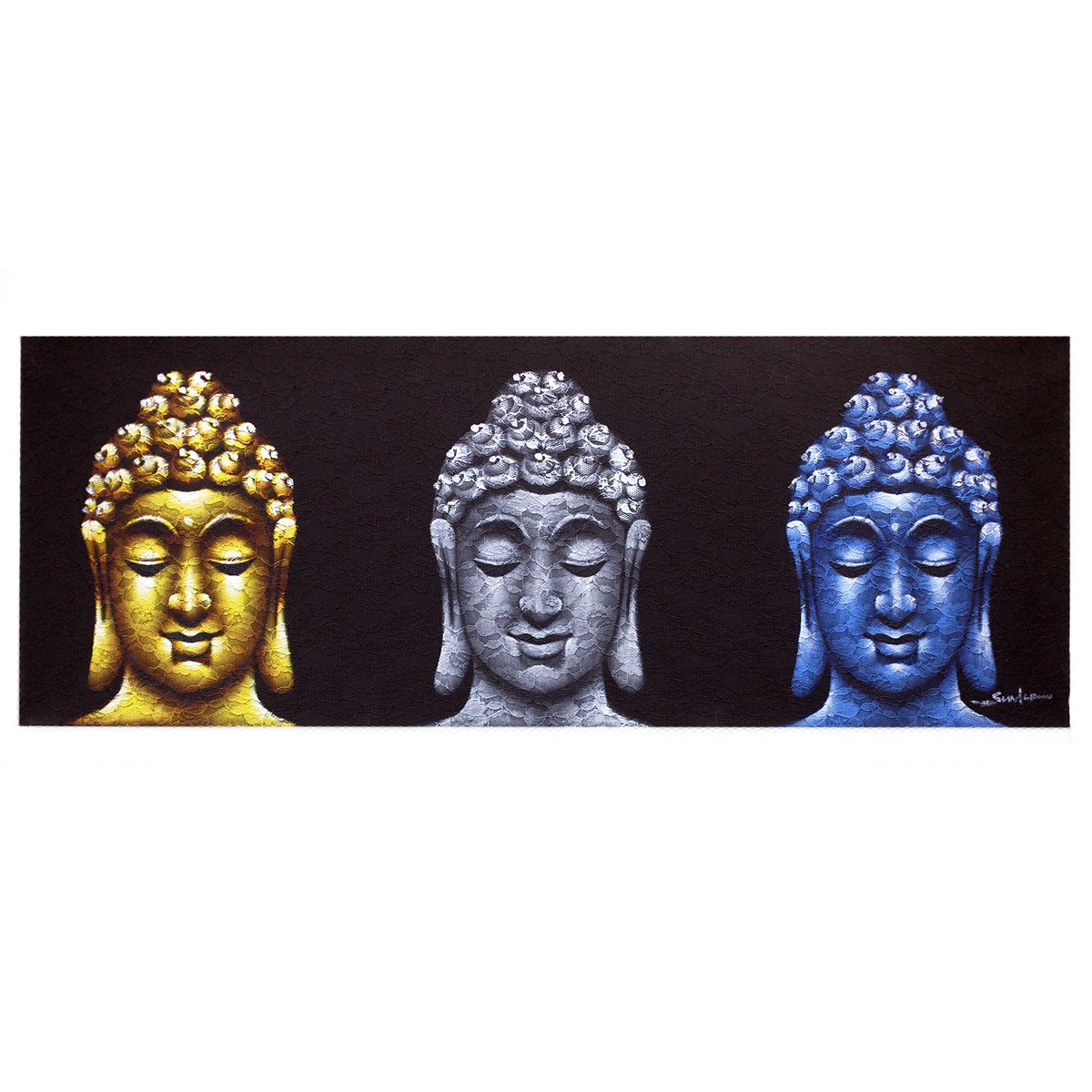 Quadro de Buda - Três Cabeças Negras