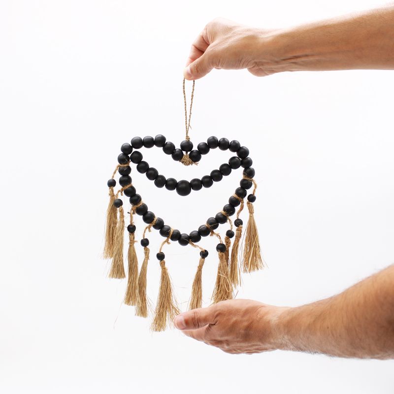 Petit Mobile de Coeur en Perle 27x20cm