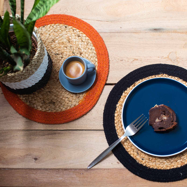 Base de Pratos e Copos em Juta