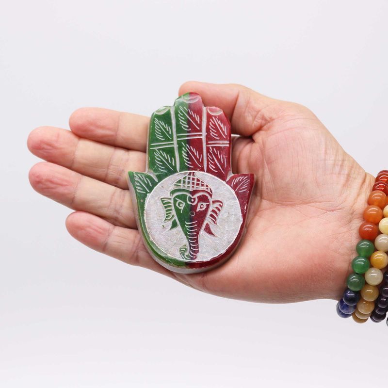 Porte-encens en pierre à savon Hamsa 9x6 cm - Ganesha