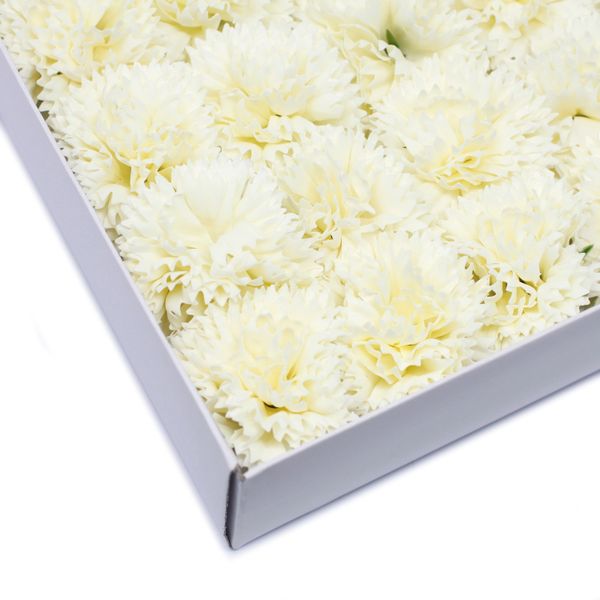 Fleurs de Savon pour Bouquet - Oeillets Crème